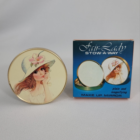 Vtg Fair-Lady Stow-A-Way Make Up Mirror - Japan - Picture 16 of 16